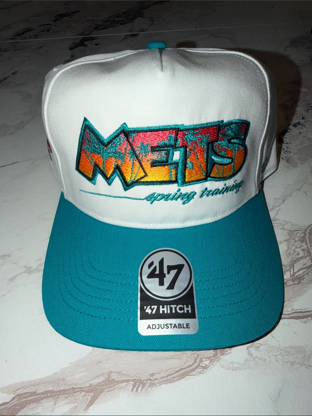 '47 Teal-Bill Snapback Hat with Colorful Mets Script - 47